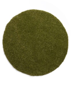 Round thick rug - Shaggy Trend green - overzicht boven