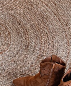 Round jute rug​ - Pure natural - close up materiaal, thumbnail