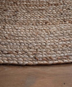 Round jute rug​ - Pure natural - close up zijkant