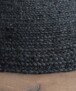 Round jute rug​ - Pure black - close up zijkant, thumbnail