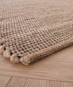 Wool rug - Lett beige - close up hoek, thumbnail