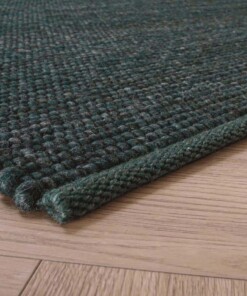 Wool rug - Lett teal - close up hoek, thumbnail