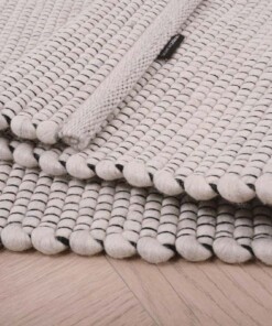 Wool rug - Lett white - close up vouw, thumbnail