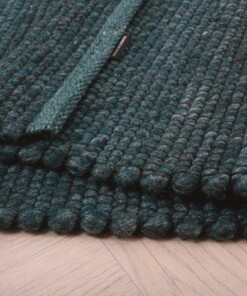 Wool rug - Lett teal - close up vouw, thumbnail