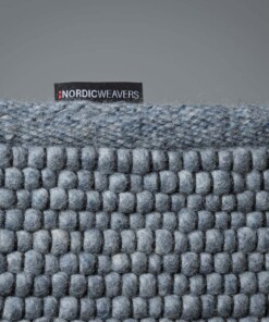 Wool rug - Lett steel blue - close up zijkant, thumbnail