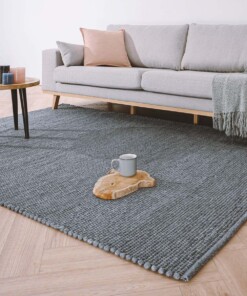 Wool rug - Lett steel blue - sfeer