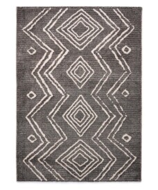 Berber rug - Beni Ouarain Bahij anthracite/cream - overzicht boven, thumbnail