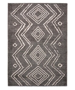 Berber rug - Beni Ouarain Bahij anthracite/cream - overzicht boven