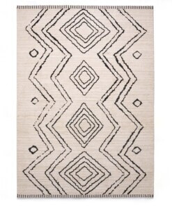 Berber rug - Beni Ouarain Bahij cream/black - overzicht boven