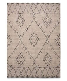 Berber rug - Beni Ouarain Sufian grey/black - overzicht boven, thumbnail