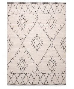 Berber rug - Beni Ouarain Sufian cream/black - overzicht boven