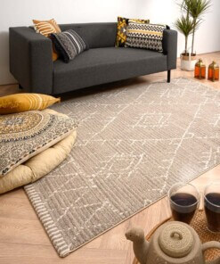 Berber rug - Beni Ouarain Sufian light grey/cream - sfeer