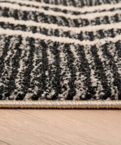 Berber rug - Beni Ouarain Bahij anthracite/cream - close up zijkant, thumbnail