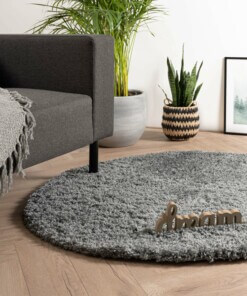 Round thick rug - Cozy Shaggy grey - sfeer, thumbnail