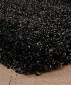 Thick rug - Shaggy Grand anthracite - close up hoek, thumbnail