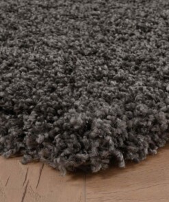 Thick rug - Shaggy Grand dark grey - close up hoek, thumbnail