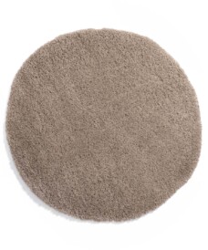 Round thick rug - Cozy Shaggy beige - overzicht boven, thumbnail