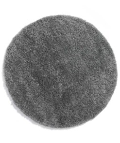 Round thick rug - Cozy Shaggy grey - overzicht boven, thumbnail