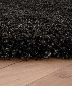Round thick rug - Shaggy Grand anthracite - close up zijkant, thumbnail Round thick rug - Shaggy Grand anthracite - close up zijkant, thumbnail