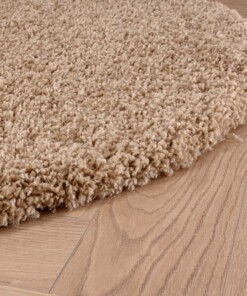 Round thick rug - Shaggy Grand beige - close up zijkant, thumbnail Round thick rug - Shaggy Grand beige - close up zijkant, thumbnail