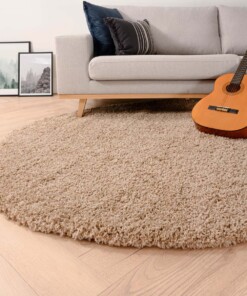Round thick rug - Shaggy Grand beige - sfeer, thumbnail