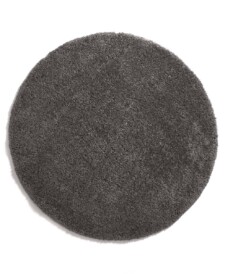 Round thick rug - Shaggy Grand dark grey - overzicht boven, thumbnail