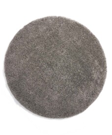 Round thick rug - Shaggy Grand light grey - overzicht boven, thumbnail