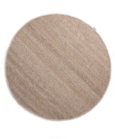 Round wool rug - Lett beige - overzicht boven, thumbnail