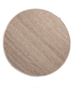 Round wool rug - Lett beige - overzicht boven, thumbnail