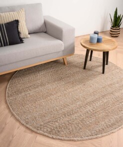 Round wool rug - Lett beige - sfeer, thumbnail