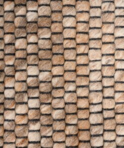 Round wool rug - Lett beige - close up materiaal, thumbnail