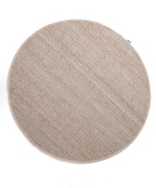 Round wool rug - Lett beige/cream - overzicht boven, thumbnail
