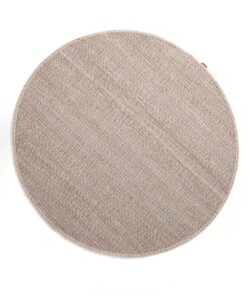 Round wool rug - Lett beige/cream - overzicht boven, thumbnail