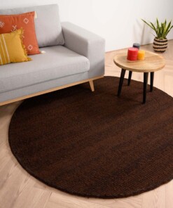 Round wool rug - Lett cocoa - sfeer, thumbnail