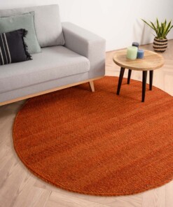 Round wool rug - Lett cognac - sfeer