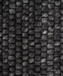 Round wool rug - Lett dark grey - close up materiaal, thumbnail