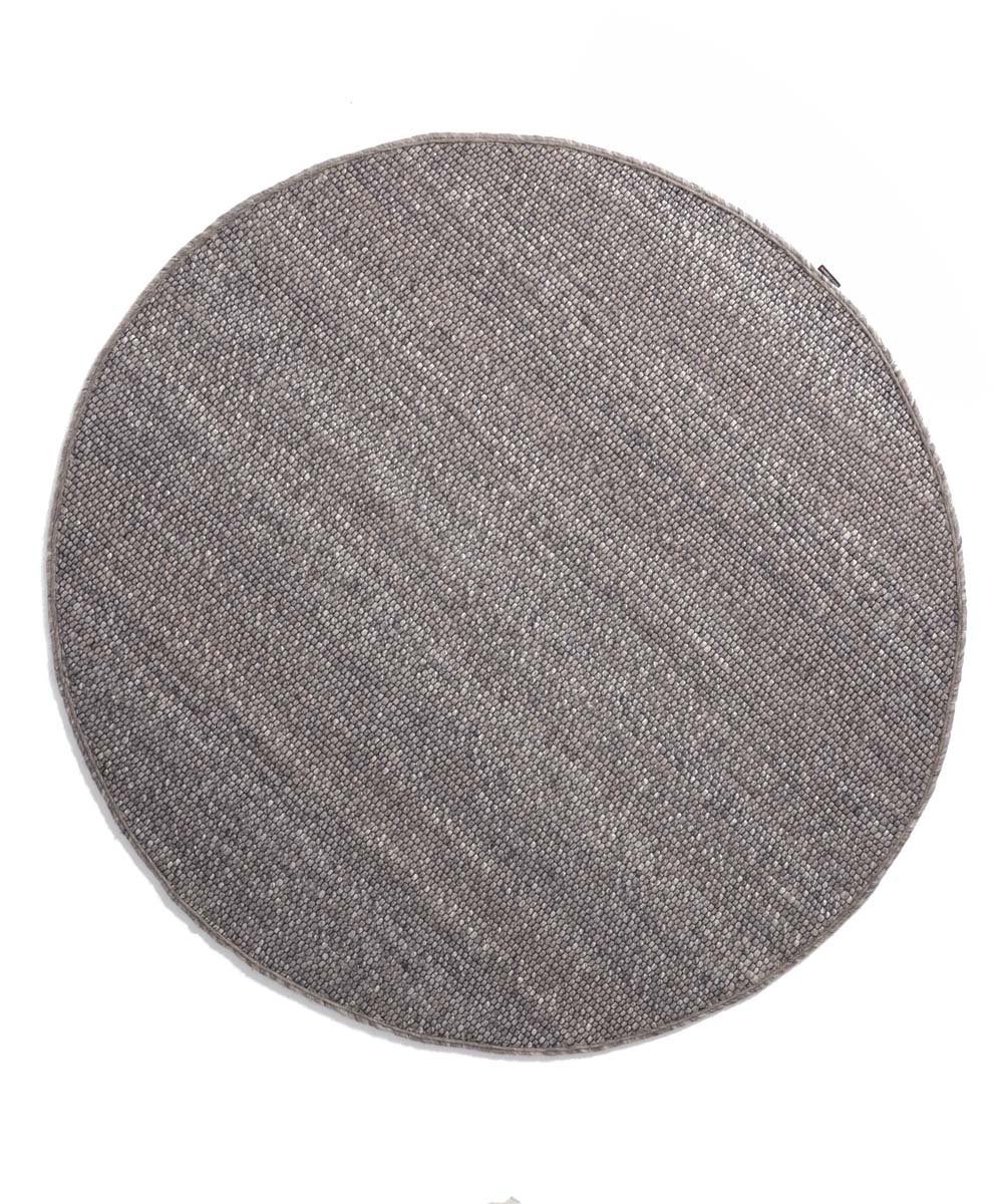 Round wool rug - Lett grey - overzicht boven Round wool rug - Lett grey - overzicht boven