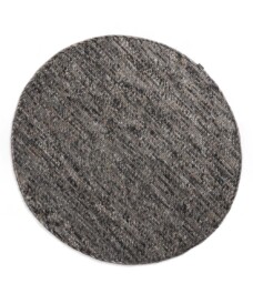 Round wool rug - Lett grey/brown - overzicht boven, thumbnail