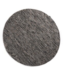 Round wool rug - Lett grey/brown - overzicht boven