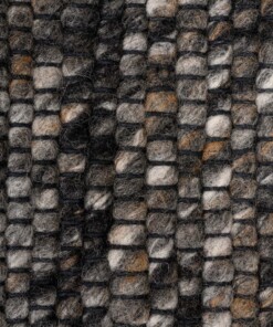 Round wool rug - Lett grey/brown - close up materiaal, thumbnail Round wool rug - Lett grey/brown - close up materiaal, thumbnail