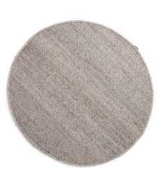 Round wool rug - Lett light grey - overzicht boven, thumbnail
