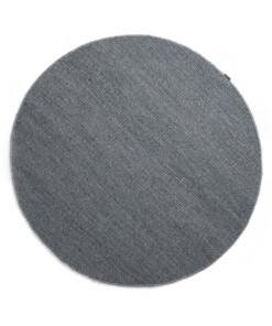 Round wool rug - Lett steel blue - overzicht boven