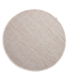 Round wool rug - Lett white/beige - overzicht boven, thumbnail