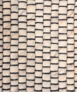 Round wool rug - Lett white/beige - close up materiaal, thumbnail Round wool rug - Lett white/beige - close up materiaal, thumbnail