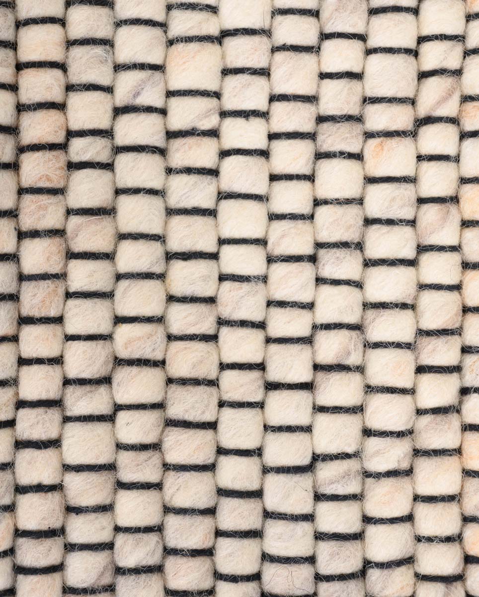 Round wool rug - Lett white/beige - close up materiaal Round wool rug - Lett white/beige - close up materiaal