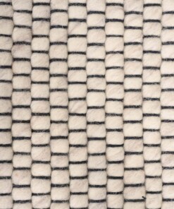 Round wool rug - Lett white - close up materiaal, thumbnail