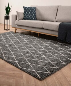 Wool rug - Vinduer dark grey/cream - sfeer, thumbnail