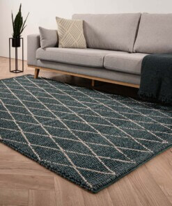 Wool rug - Vinduer petrol/grey - sfeer
