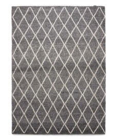 Wool rug - Vinduer dark grey/cream - overzicht boven, thumbnail