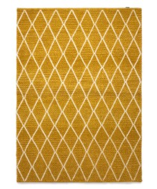 Wool rug - Vinduer ochre yellow/cream - overzicht boven, thumbnail